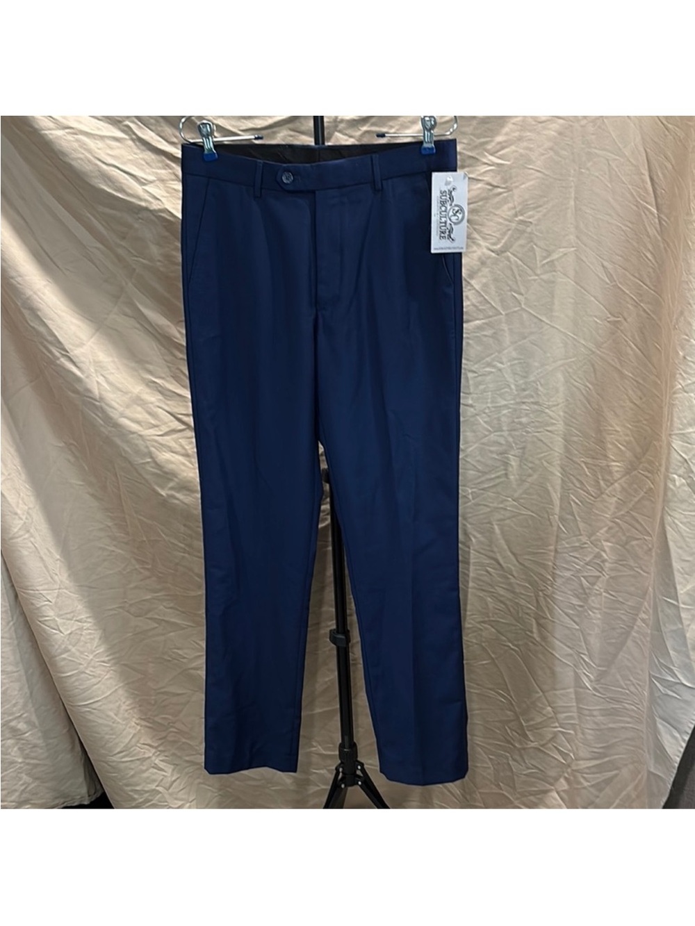 Retro Paris Men's Dark Navy Tailored Dress Pants